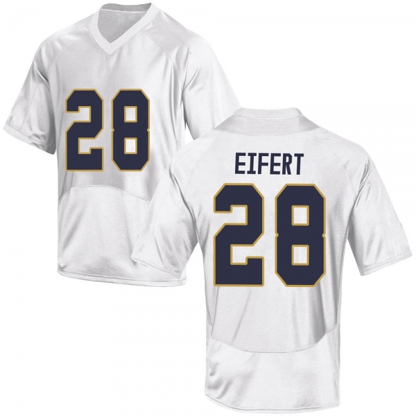 Griffin Eifert Notre Dame Fighting Irish NCAA Men's #28 White Game College Stitched Football Jersey HSP3755PX